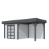 Vuren Topvision Premium Bonte Specht, 300 x 250 en luifel 300 cm, wanden lichtgrijs en basis antraci