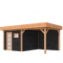 Douglas Topvision Premium Raaf 298 x 298 luifel 300 cm wanden zwart geïmpregneerd en basis onbehande