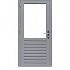Hardhouten enkele 1-ruits glasdeur Prestige met dubbelglas, linksdraaiend, 109 x 221 cm, grijs gegro