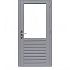 Hardhouten enkele 1-ruits glasdeur Prestige met dubbelglas, rechtsdraaiend, 109 x 221 cm, grijs gegr