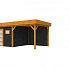 Douglas Topvision Premium Raaf, 298 x 298 en luifel 300 cm, wanden zwart en basis kleurloos geïmpreg