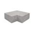 Oud hollandse hoekstuk traptreden 90gr. Binnenhoek, 37x15 cm, grijs