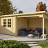 Blokhut - Tuinhuis Freddy | 28 mm | vuren grijs geïmpregneerd