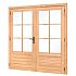 Douglas dubbele 6-ruits glasdeur Deluxe met dubbelglas, linksdraaiend, 205 x 215 cm, onbehandeld