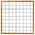 Hardhout betonijzertrellis 180 x 180 cm, met maas 7,5 x 7,5 cm, in raamwerk 4,4 x 6,8 cm