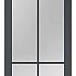 SlimLine deur FA 2564 SL | Zwart gegrond - Met rookglas grijs