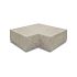 Oud hollandse hoekstuk traptreden 90gr. Binnenhoek, 37x15 cm, greige
