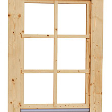 Vuren draai-kiep raam met dubbel glas