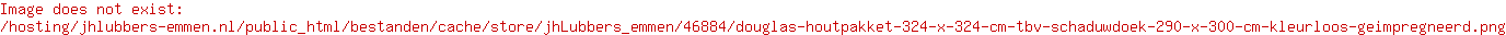 Douglas houtpakket tbv schaduwdoek